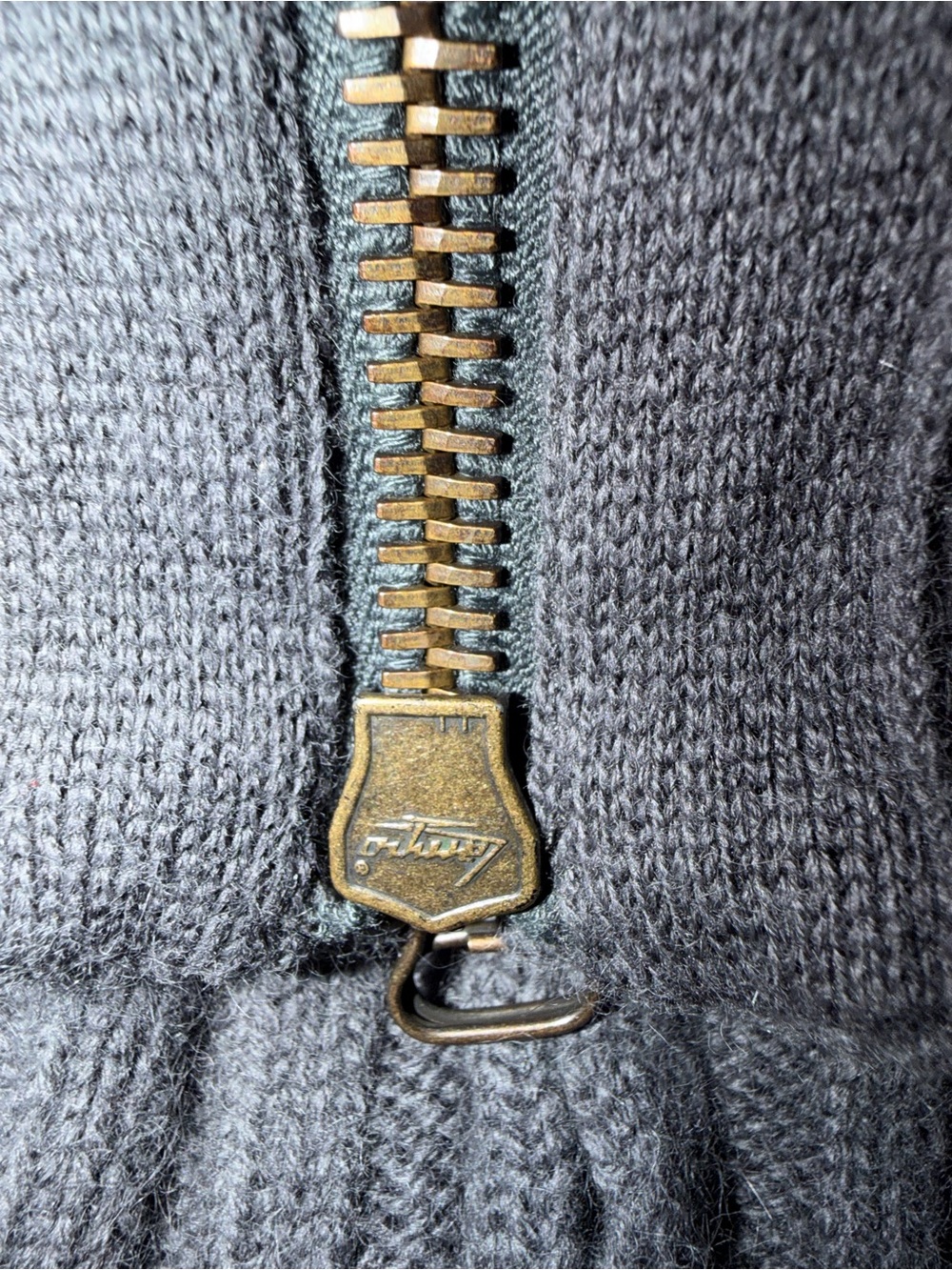 Stella McCartney Cashmere Blend Cable Knit Zip Sweater Jacket Italy Grey L/XL - Picture 7 of 8